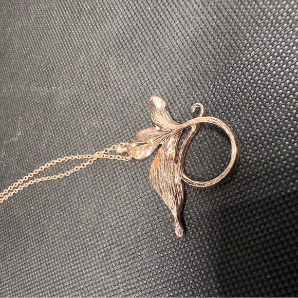 Rose gold flower long necklace 2031 - Picture 4 of 7